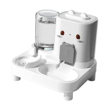 Imagem de Bothyi Alimentador automático para gatos e dispensador de água Alimentador automático para animais de estimação Bebedouro portátil compacto Tigela para cães, Branco