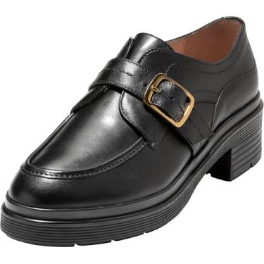 Imagem de Cole Haan Carlitta Monk Strap Lug Oxfords femininos, Preto Ltr, 35