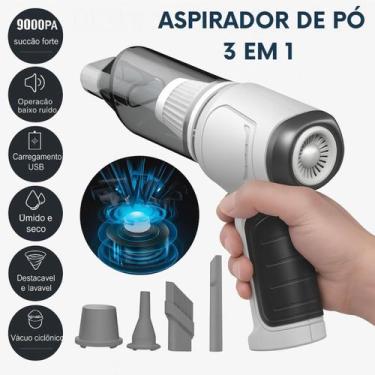 Imagem de Aspirador 3 Em 1 Potente Recarregável Automotivo - FAZA