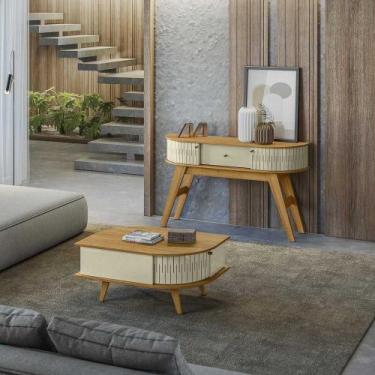 Imagem de Conjunto Aparador e Mesa de Centro Marion/Lauro MDP 2 Portas Cumaru/Op