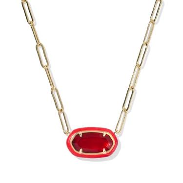 Imagem de Kendra Scott Elisa Colar com clipe de papel com moldura esmaltada, joias modernas para mulheres, One Size, Banhado a ouro Latão, Sem Pedra Preciosa