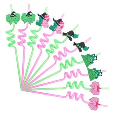 Imagem de 25 peças de lembrancinhas de festa malvadas, canudos de plástico reutilizáveis - tema princesa e bruxa, rosa e verde, vem com 2 escovas de limpeza - decorações de festa de aniversário para crianças