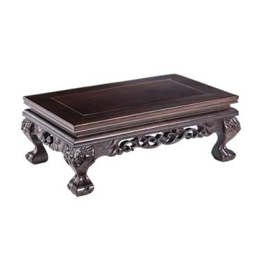 Imagem de ZzleoyuUUs-12 Suporte de exibição base retangular para exibição de plantas, bule de chá de vaso bonsai suporte de escultura de ébano suporte de exibição decorativo (grande)