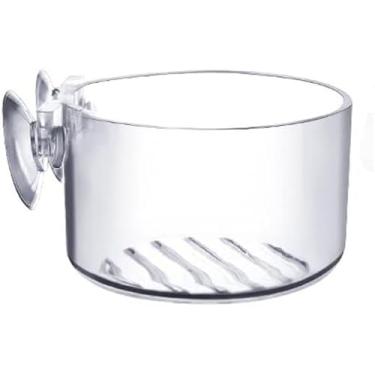 Imagem de Copos de vaso aquáticos redondos transparentes com orifício, mini vaso de plantas aquáticas de acrílico com ventosa para decoração de aquário, para decoração ao vivo de camarão e peixe
