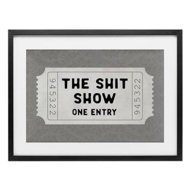 Imagem de Stupell Industries Sh*t Show Entry Ticket Impressão emoldurada preta sob vidro design por Lettered and Lined, 35,5 x 50,8 cm
