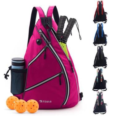 Imagem de Bolsa Pickleball, mochila ZOEA Sport Sling com suporte para garrafa de