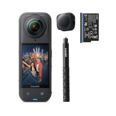 Imagem de Insta360 Pacote inicial X5 – Câmera de ação 8K 360° à prova d'água, com pouca luz, efeito de bastão de selfie invisível, lente robusta e substituível, bateria de 3 horas, áudio claro, estabilização