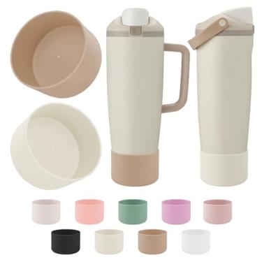 Imagem de 2 peças de bota de silicone compatíveis com garrafas e copos FreeSip Sway Owala de 850 g e 1,134 g, capa protetora antiderrapante para copo Freesip Sway (Peachy Keen)