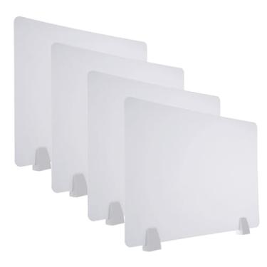 Imagem de PATIKIL Divisória de mesa de 40 x 60 cm, 4 conjuntos de painéis de privacidade de mesa de acrílico para escritório, divisórias de teste de mesa, painel portátil, protetor contra espirros para pia de