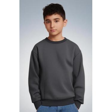 Imagem de Blusa de Frio Moletom Infantil Juvenil Inverno Flanelada com Punho Bas