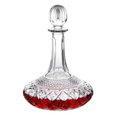 Imagem de Aerador de vinho de vidro de cristal de 1500 ml/1,417.5 g, decantador de vinho tinto, decantador de copo de vinho doméstico com tampa, jarra de vinho tinto