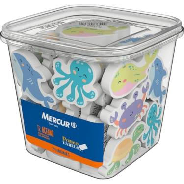 Imagem de Borracha Decorada, Mercur, TR Oceano, Pote com 24 Unidades, Sortidas