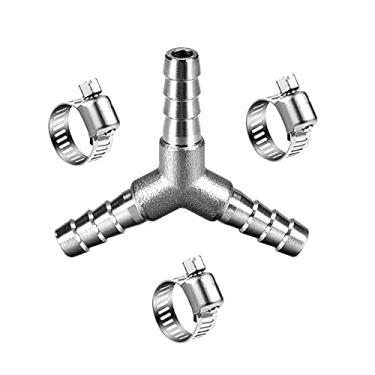 Imagem de ANPTGHT Adaptador De Conexão Mangueira Farpada 1/4" Em Y, Forma 3 Vias, Aço Inoxidável, Para Emenda Tubos, Tubo Oxigênio, Combustível Doméstico, Gás Líquido, Ar Com Braçadeiras