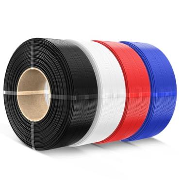 Imagem de SUNLU Filamento PLA refil de 1,75 mm, refil de filamento de impressora 3D PLA adequado para filamento de laboratório de bambu e carretéis SUNLU reutilizáveis, 1 kg por carretel, pacote com 4, 4 cores