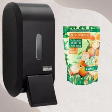 Imagem de Saboneteira Premisse Preta + Sabonete Premisse 450 Ml, Tangerina e Chá