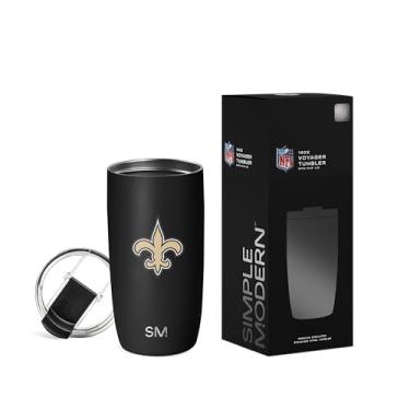 Imagem de Simple Modern Copo de Viagem NFL New Orleans Saints de 473 ml com Tampa Flip | Copo de Aço Inoxidável | Presente de Futebol para Homens e Mulheres | Coleção Voyager