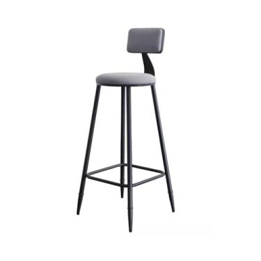 Imagem de ZzleoyuUUs-12 Cadeira de bar de montagem fácil, minimalista, pés altos, encosto de jantar doméstico, leve, luxo