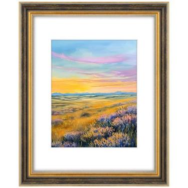 Imagem de Porta-retratos Space Art Deco 11x14 para foto 8x10: preto e dourado