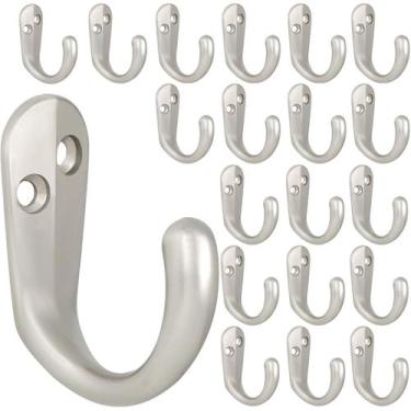 Imagem de Coat Hooks iBosins montados na parede, pino único, 20 peças +40 parafu