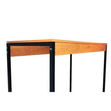 Imagem de Mesa para home office Escrivaninha Industrial Quarto Notebook Escritorio Computador para estudos(Amadeirado e Preto)