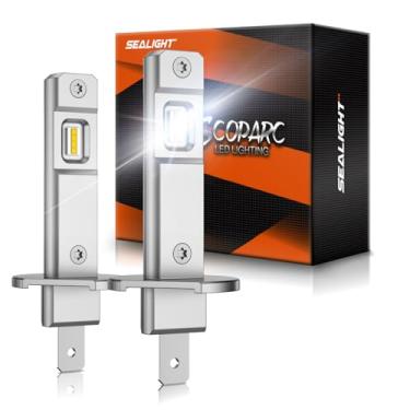 Imagem de SEALIGHT Lâmpadas de neblina H1 30000LM super brilhante 6500K H1 farol de neblina com mais de 60.0000 horas 15000RPM ventilador turbo de resfriamento, lâmpadas H1 Plug-n-Play, pacote com 2