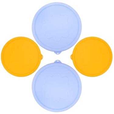 Imagem de VIOTIIN Tampas de substituição redondas de silicone para tigelas de vidro Pyrex, pacote com 4, microondas, lava-louças e freezer (recipiente não incluído)