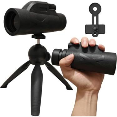 Imagem de Telescópio monóculo 80 x 100 de alta definição, telescópio de alta potência para observação de estrelas, caça, vida selvagem, observação de pássaros, viagens, acampamento, trilhas, smartphone para