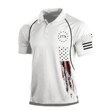 Imagem de Camisa polo HARGLESMAN 1776 Dia da Independência Bandeira Americana 3X