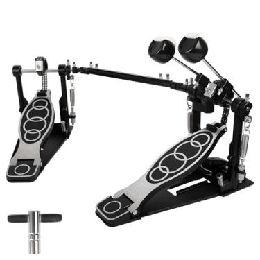 Imagem de Pedal de baixo duplo, pedais de bumbo duplo de corrente dupla, pedal de tambor duplo com patch Suit para Kick Drum (2025)