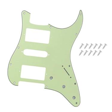 Imagem de DIAO79NI Pro 11 furos HSH Strat Pickguard Humbucker Single Humbucker Scrath Plate para guitarra elétrica Fender American/Mexican Standard Stratocaster estilo moderno, verde menta, 3ply.