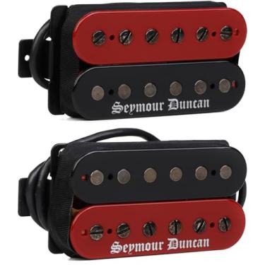 Imagem de Seymour Duncan Conjunto de captador Humbucker de inverno preto - zebra vermelha/preta