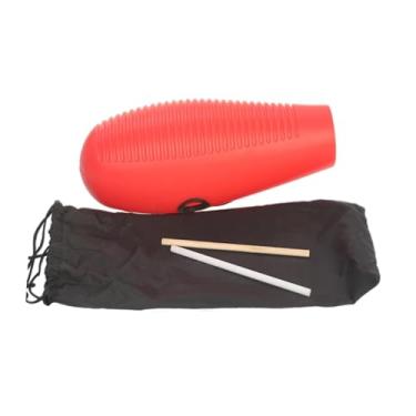 Imagem de Colaxi Instrumento Guiro de Peixe, Percussão Latina, Guiro em Forma de Peixe, Ferramenta de Treinamento Musical para Iniciantes em Acompanhamento de Banda, Vermelho