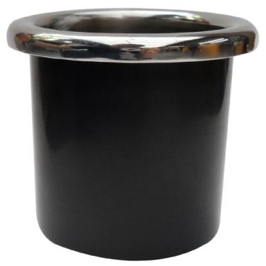 Imagem de Porta Copo De Embutir Preto 85X90mm Acabamento Inox - Marine Diversos