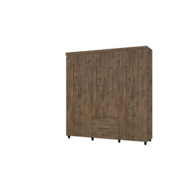 Imagem de Roupeiro Guarda Roupas TI 6 Portas Casal Cor Canela - SAO MIGUEL