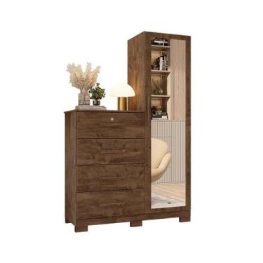 Imagem de Cômoda Sapateira CR 4 Gavetas Cor Canela - SAO MIGUEL