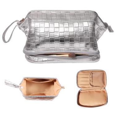 Imagem de Bolsa de maquiagem Abiudeng Large Travel Organizer impermeável pratead