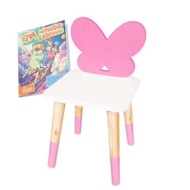 Imagem de Kit Educativo Cadeira Infantil de Madeira Borboletinha - Eita! Casa Pe