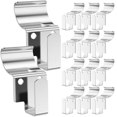 Imagem de 15 ganchos para tapume de aço inoxidável, clipes de revestimento resistentes, 2,3 kg, cabides de revestimento de rolamento de carga multiuso para pendurar ao ar livre em casa