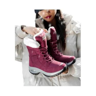 Imagem de Botas De Neve Femininas Quentes Antiderrapantes De Cano Médio Com Cint