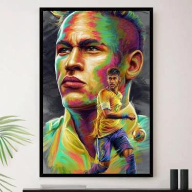 Imagem de Genérico, Quadro Neymar Aquarela Arte Desenho Decorativo A4 23x33cm