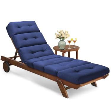 Imagem de Tycdiose Almofadas para espreguiçadeiras para todos os climas, almofada de cadeira de sala de estar ao ar livre, almofada de substituição à prova d'água para móveis de pátio ao ar livre com costas e