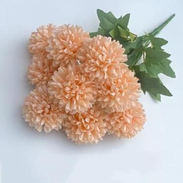Imagem de Buquê de flores artificiais, crisântemo, casamento, natal, noiva, buquê, artesanato, scrapbooking, guirlanda, adereços, decoração de mesa para festa (1 peça/champanhe)