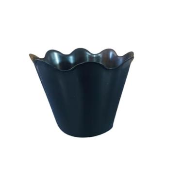 Imagem de Vaso Cachepot Flor - 11cm - Decorações de mesas, Festas, Flores, Datas comemorativas (Preto)