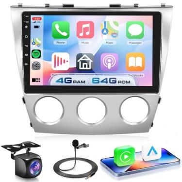 Imagem de 4G + 64G para Toyota Camry 2006-2011 com rádio veicular A/C com carplay sem fio/Android Auto, tela sensível ao toque Android 15 de 10,1 polegadas, estéreo, Bluetooth, GPS, WiFi, SWC + câmera de backup