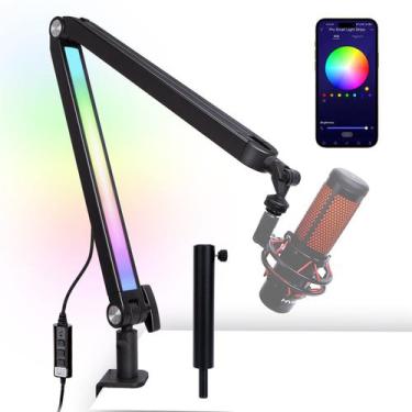 Imagem de Suporte de microfone Boom Arm SUNMON RGB Light para HyperX QuadCast