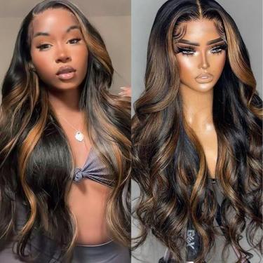 Imagem de Peruca frontal de renda miear 13x6 Body Wave 66cm 180% Densidade 1B/30