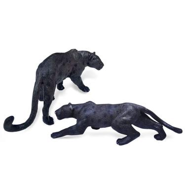 Imagem de Conjunto de estatuetas Black Panther, brinquedo infantil em PVC em miniatura, 2 peças