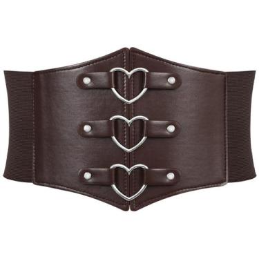 Imagem de Corset Belt JKEEMI Women Metal O-Ring, anel de coração, elástico largo
