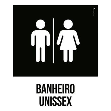 Imagem de Kit 3 Placas Sinalização - Banheiro Unissex Desenho