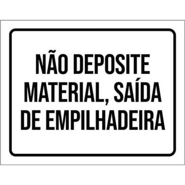 Imagem de Kit 3 Placas Não Deposite Material Saída Empilhadeira